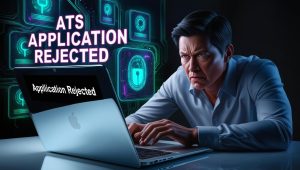 ATS rejections - frustrated job seeker staring at a laptop screen